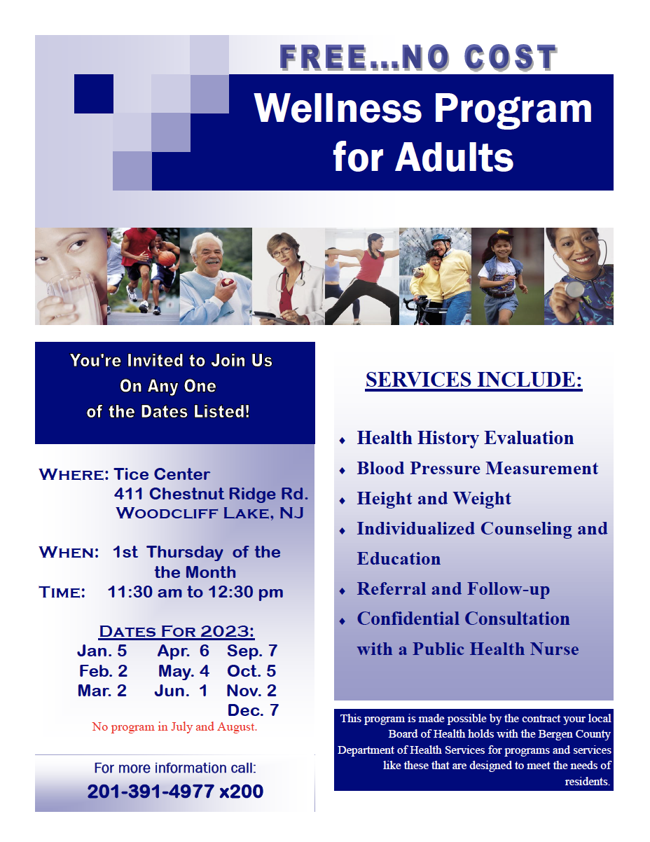 free adult wellness program flyer